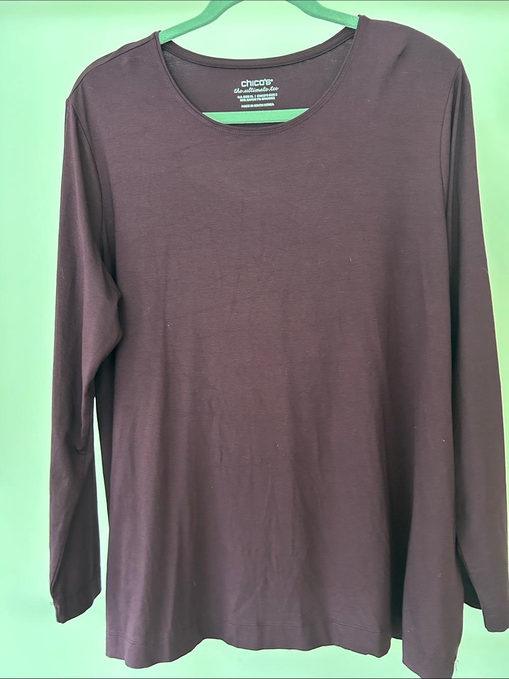 Chico's Long Sleeve Crewneck Top - Plum